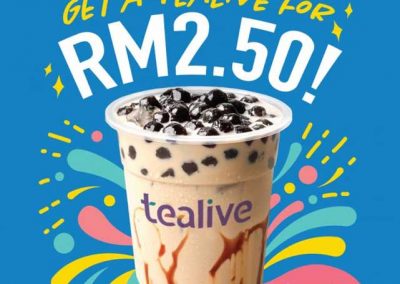 Tealive for RM2.50 with Touch n Go eWallet